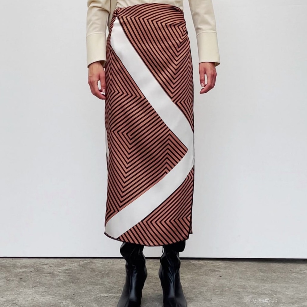 Zara Stripped Wrap Skirt